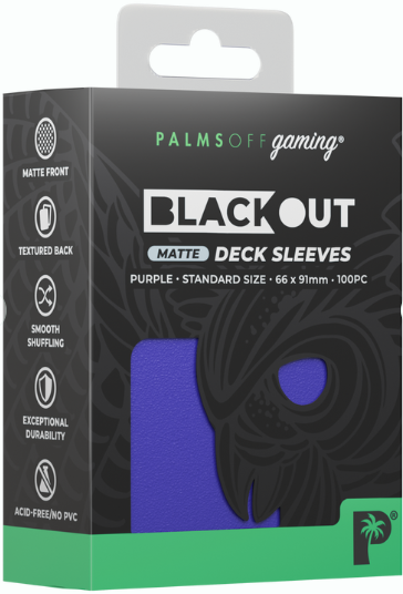 Palms Off: Blackout Deck Sleeves - Standard 100pc - Matte Purple