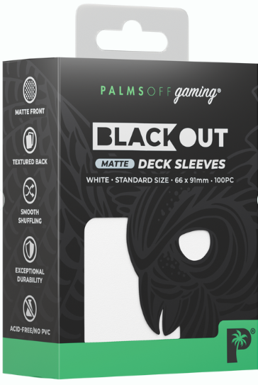 Palms Off: Blackout Deck Sleeves - Standard 100pc - Matte White
