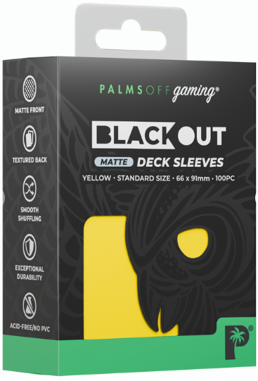 Palms Off: Blackout Deck Sleeves - Standard 100pc - Matte Yellow