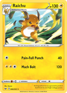 Raichu (066/202) [Sword & Shield: Base Set]