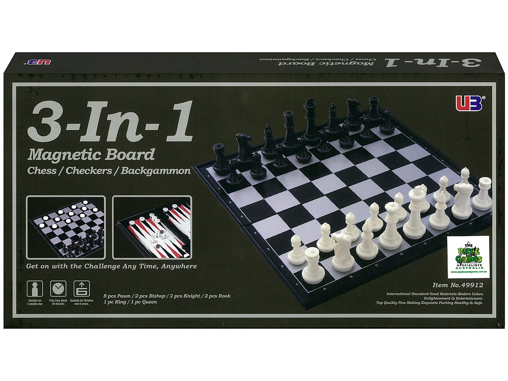 Chess 3-In-1 Magnetic 14"