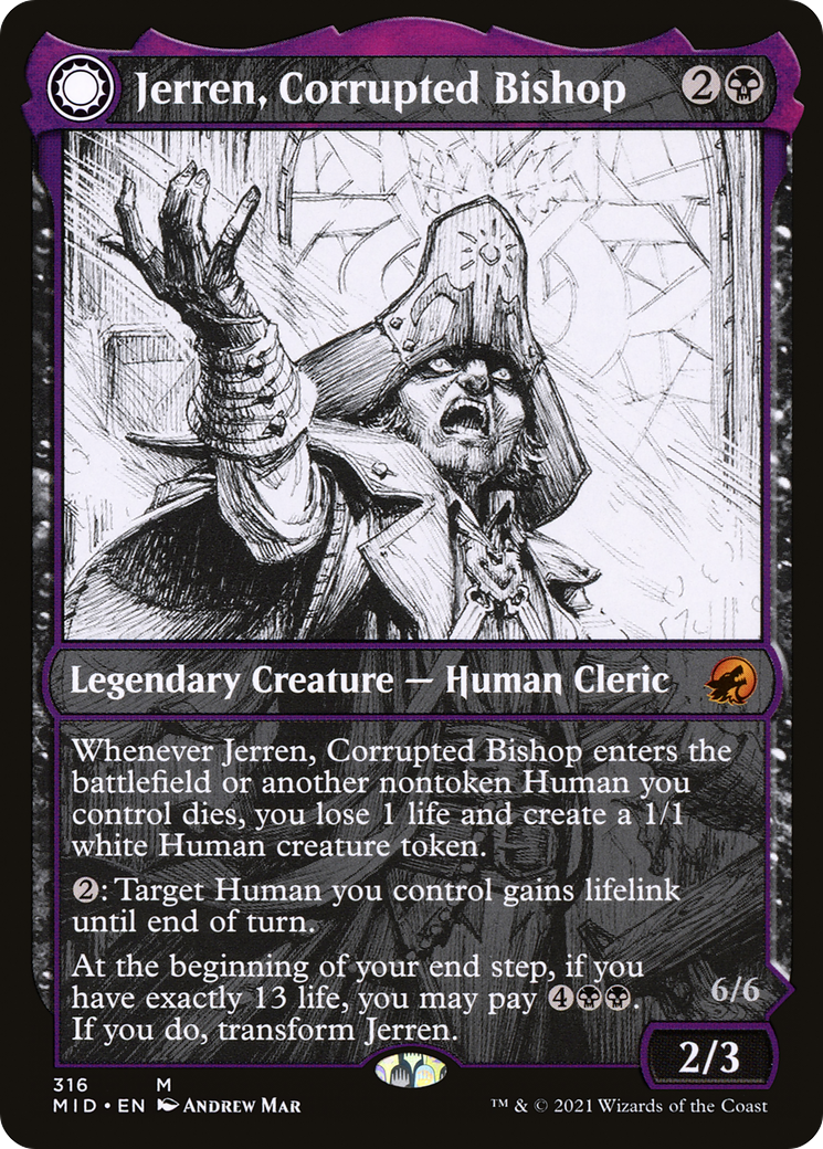 Jerren, Corrupted Bishop // Ormendahl, the Corrupted (Showcase Eternal Night) [Innistrad: Midnight Hunt]