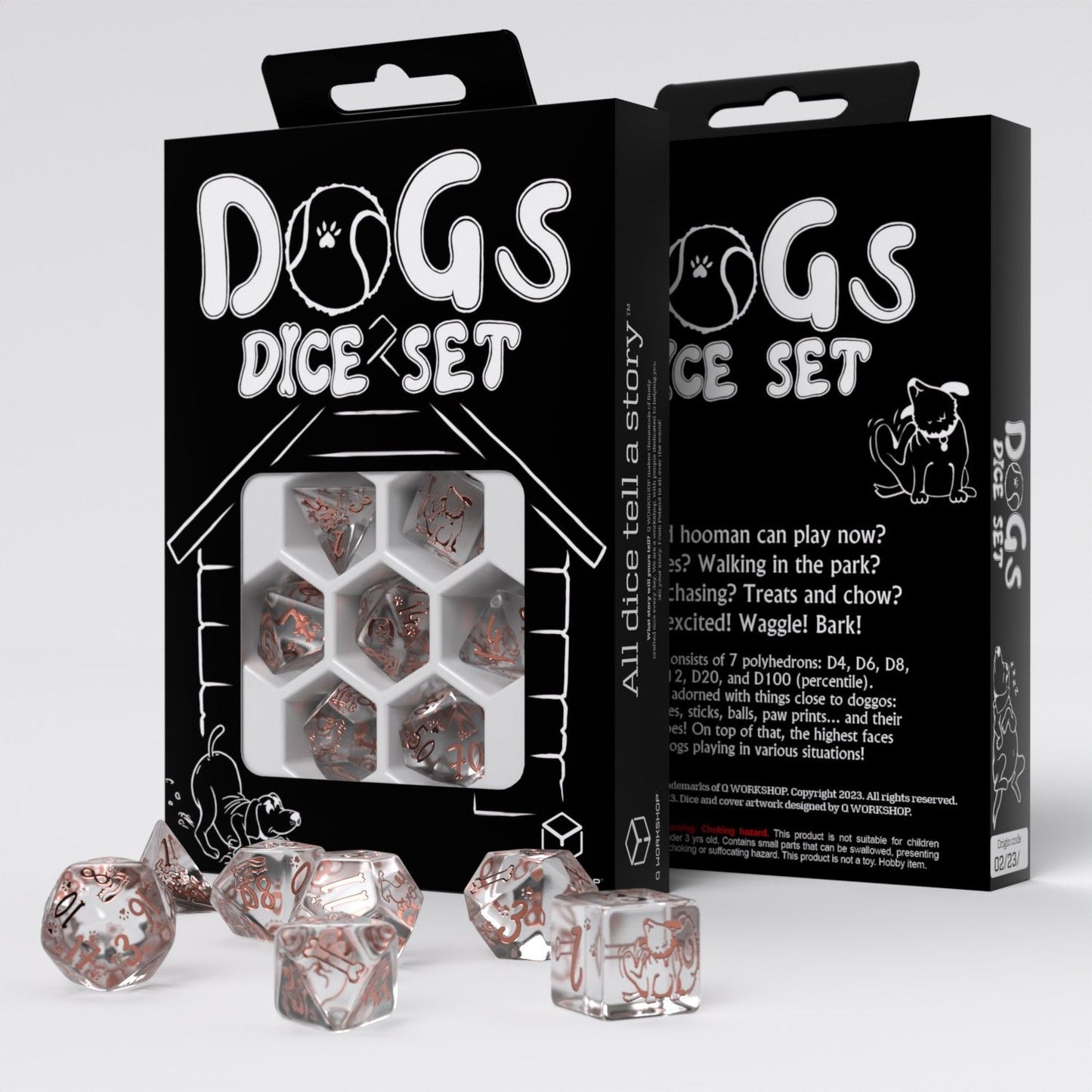 Q Workshop: Dog Dice Set - Bubbles Dice (Set 7)