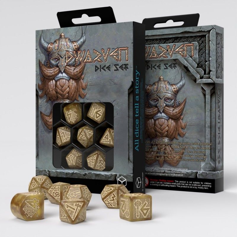 Q Workshop: Dwarven Dice Set - Gold Dice (Set 7)