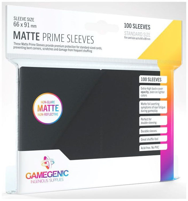 Gamegenic: Matte Prime 100ct Black Sleeves (66x91mm)