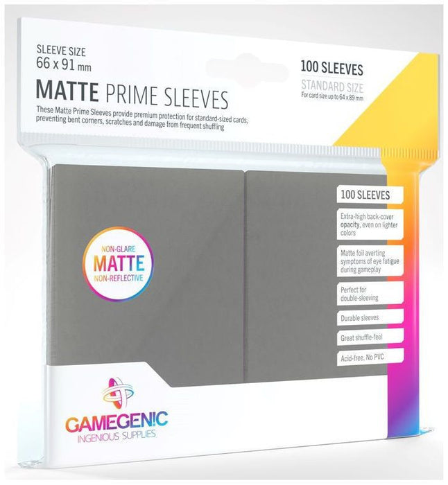 Gamegenic: Matte Prime 100ct Dark Gray Sleeves (66x91mm)