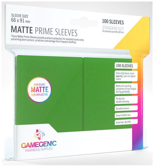 Gamegenic: Matte Prime 100ct Green Sleeves (66x91mm)