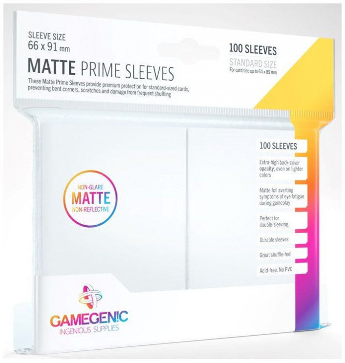 Gamegenic: Matte Prime 100ct White Sleeves (66x91mm)