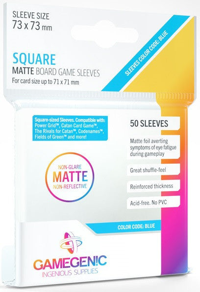 Gamegenic: Matte Board Game Sleeves: Size Code blue (73mm x 73mm) (50)