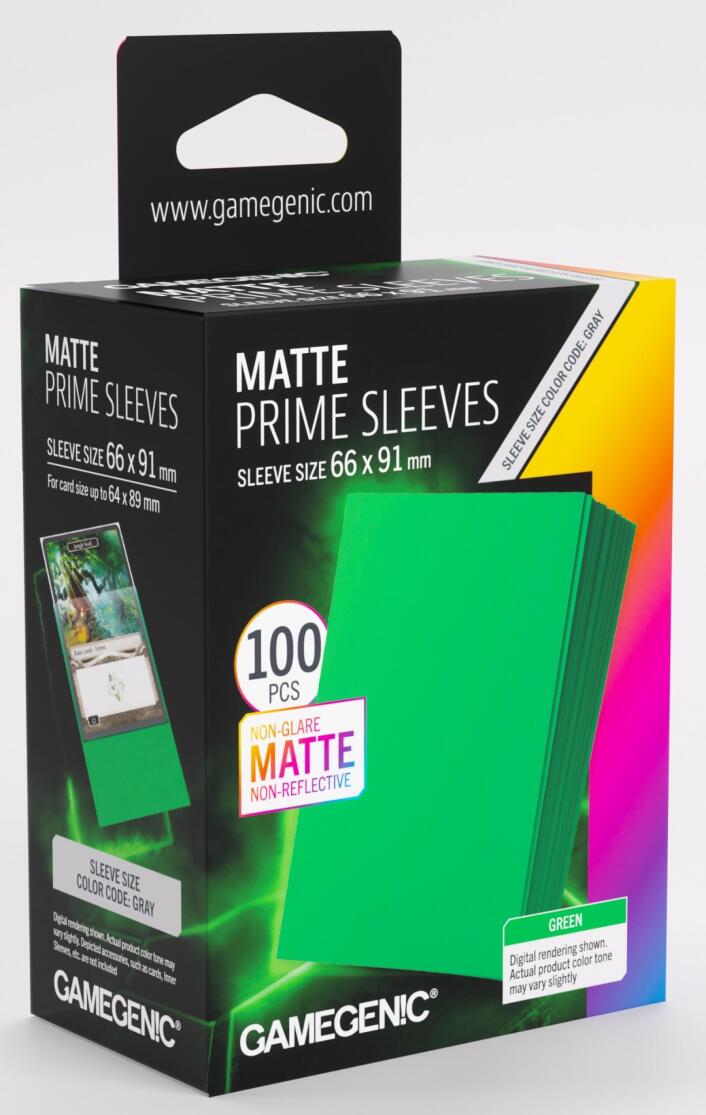 Gamegenic: Matte Prime 100ct Green Sleeves (66x91mm)