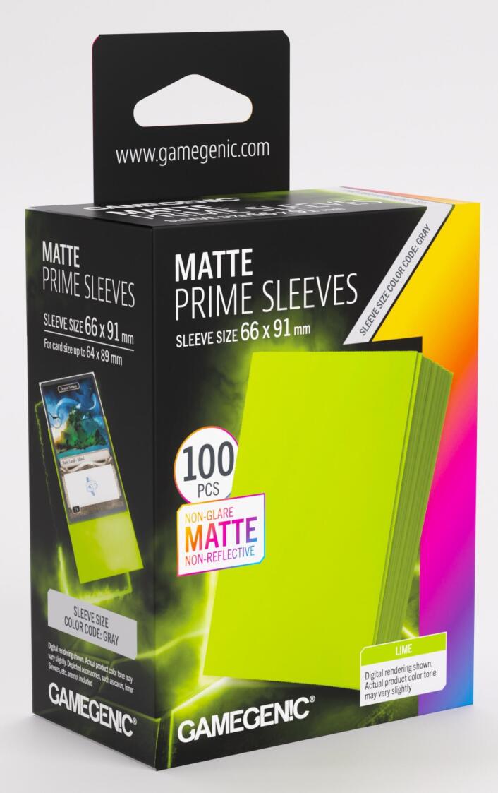 Gamegenic: Matte Prime 100ct Lime Sleeves (66x91mm)