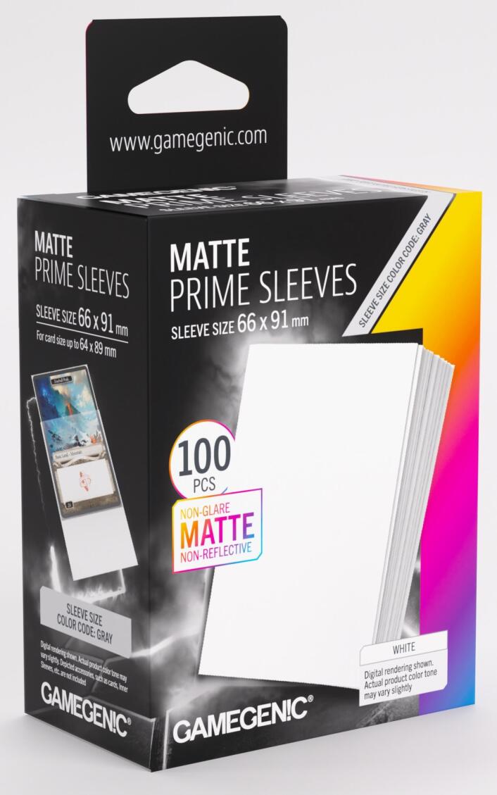 Gamegenic: Matte Prime 100ct White Sleeves (66x91mm)