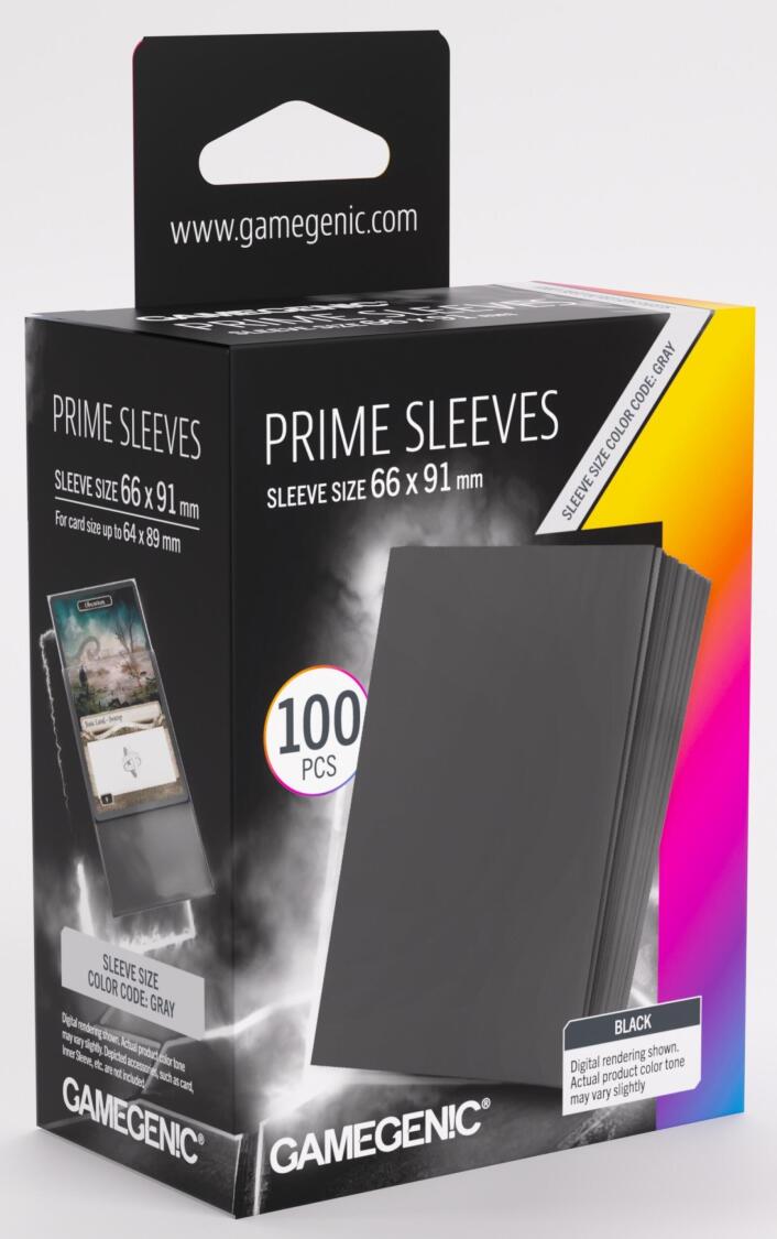 Gamegenic: Prime 100ct Black Sleeves (66x91mm)