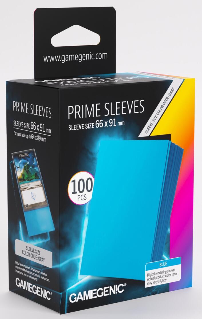 Gamegenic: Prime Card Sleeves - Standard Size (66mm x 91mm) - Blue