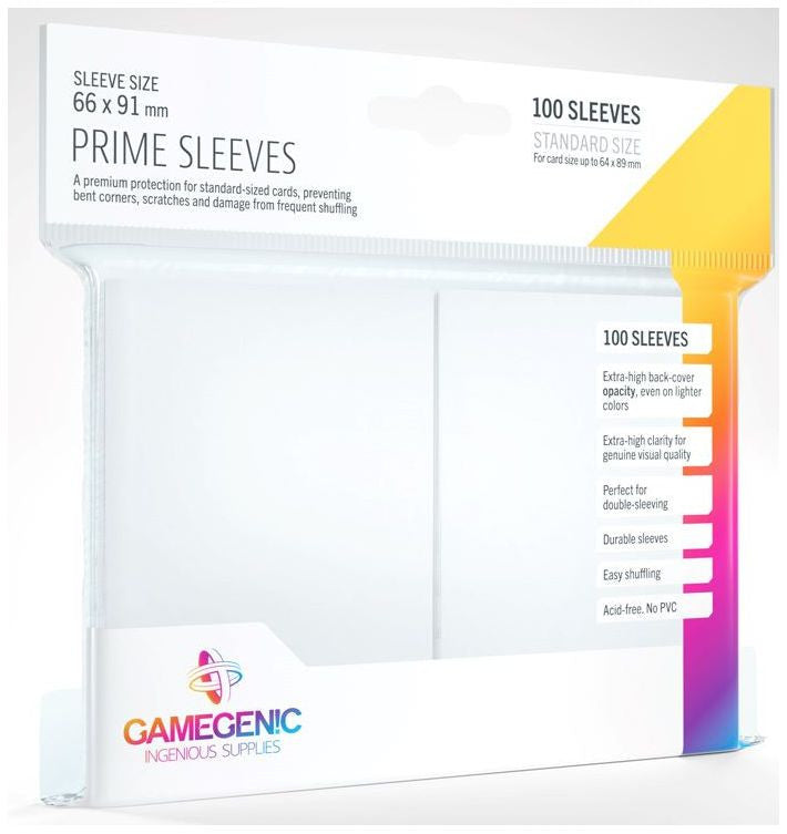 Gamegenic: Prime Card Sleeves - Standard Size (66mm x 91mm) - White