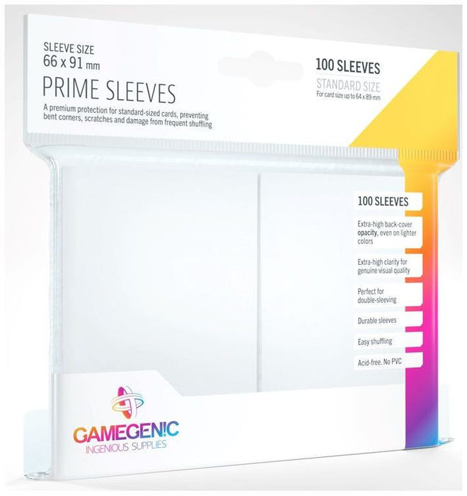 Gamegenic: Prime Card Sleeves - Standard Size (66mm x 91mm) - White