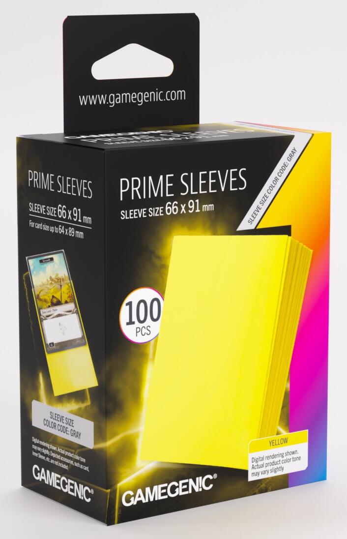 Gamegenic: Prime Card Sleeves - Standard Size (66mm x 91mm) - Yellow