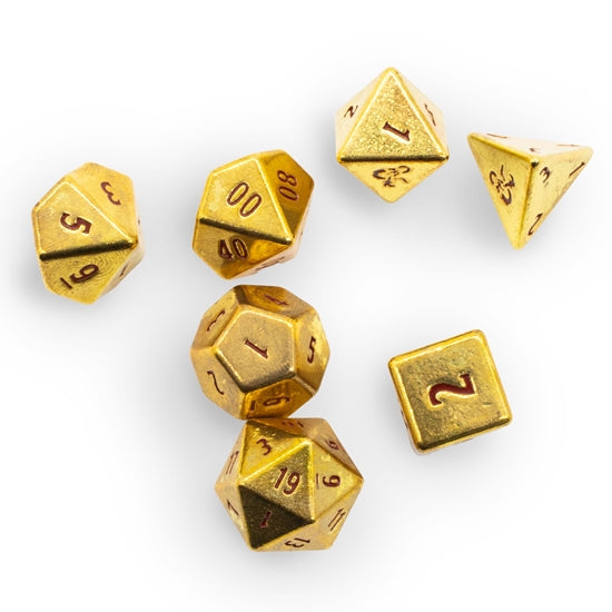 Dungeons & Dragons 50th Anniversary Heavy Metal Dice Set (7 Dice Set) - Preorder