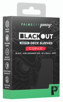 Palms Off: Blackout Deck Sleeves - Japanese Mini Size 60pc - Matte Black