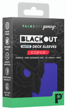 Palms Off: Blackout Deck Sleeves - Japanese Mini Size 60pc - Matte Purple