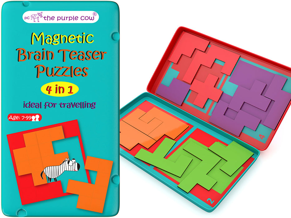 Purple Cow: Magnetic Brain Teaser Puzzles 4in1
