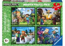 Ravensburger: Minecraft Bumper Pack Puzzle 4x100pc