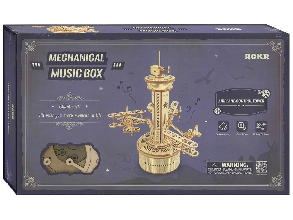 Rokr: Airplane Control Tower Mechanical Music Box