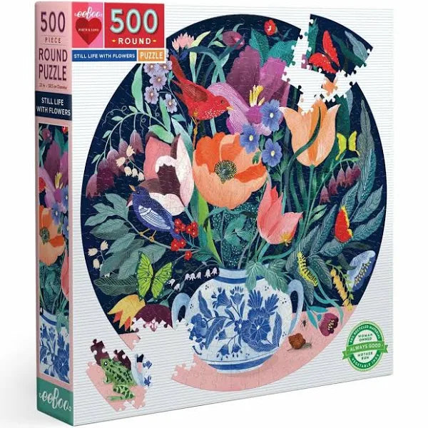 Eeboo: Still Life with Flower 500pc Round Puzzle