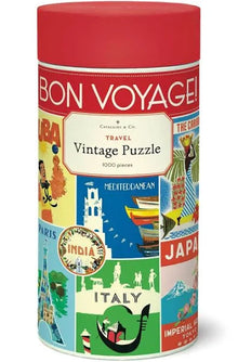 Cavallini Vintage Puzzle: Travel 1000pc