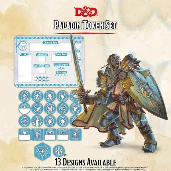 Dungeons & Dragons 5th Edition: Class Token Set - Paladin