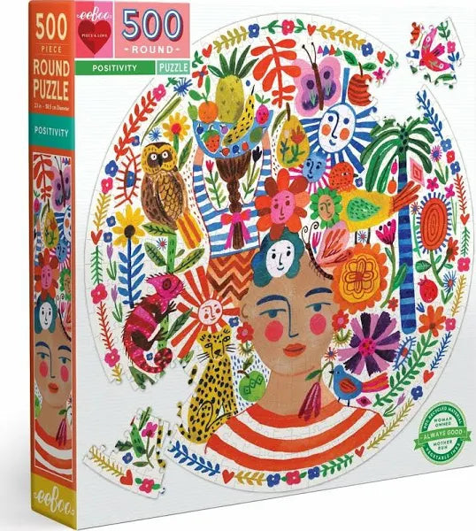 Eeboo: Positivity 500pc Round Puzzle