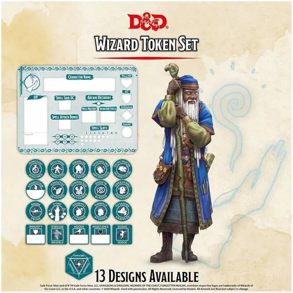 Dungeons & Dragons 5th Edition: Class Token Set - Wizard