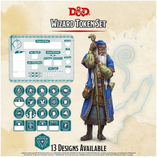 Dungeons & Dragons 5th Edition: Class Token Set - Wizard