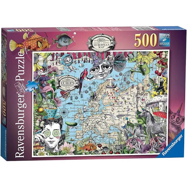Ravensburger: European Map Quirky Circus 500pc