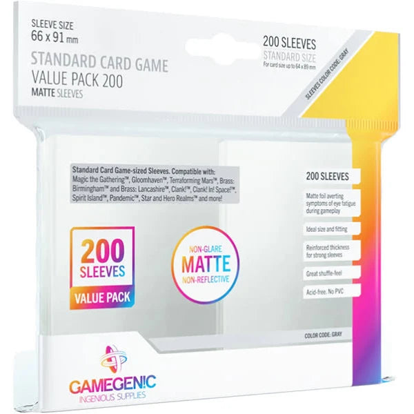 Gamegenic: Matte Clear Sleeves 200pk