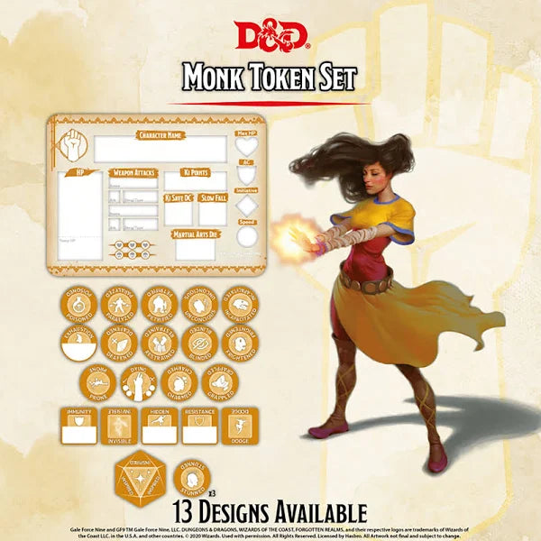 Dungeons & Dragons 5th Edition: Class Token Set - Monk