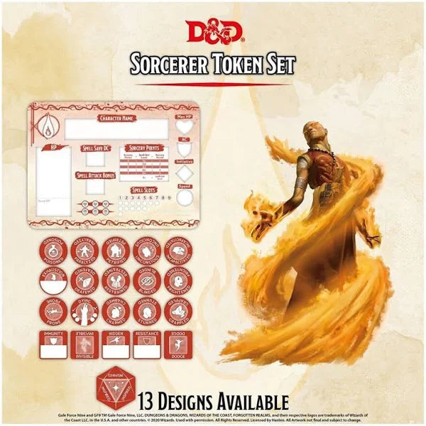 Dungeons & Dragons 5th Edition: Class Token Set - Sorcerer