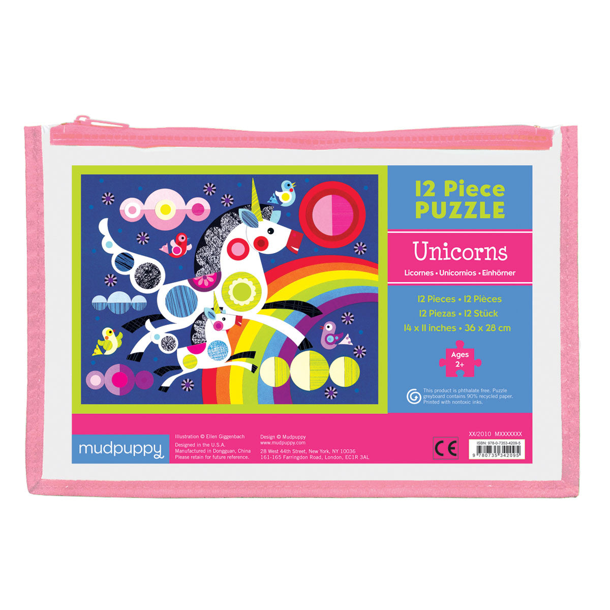 Mudpuppy Pouch Puzzle: Unicorns 12pc